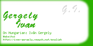gergely ivan business card